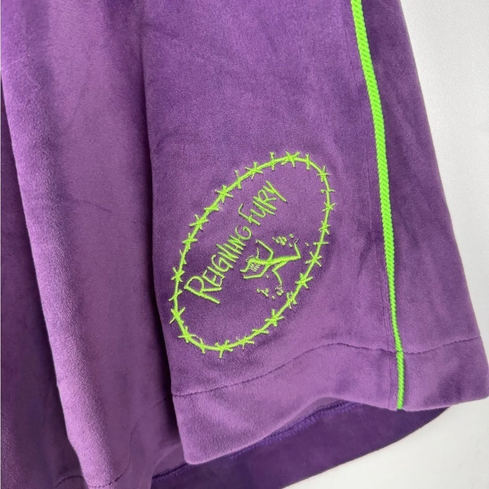 NWT Reigning Fury King Fury Purple Velour Full Zip Jacket Long Sleeve Set  XL